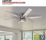 Ceiling Fans - 56-in Dual Mount Indoor - LED Ceiling Fan with Light - Contemporary Room Fan