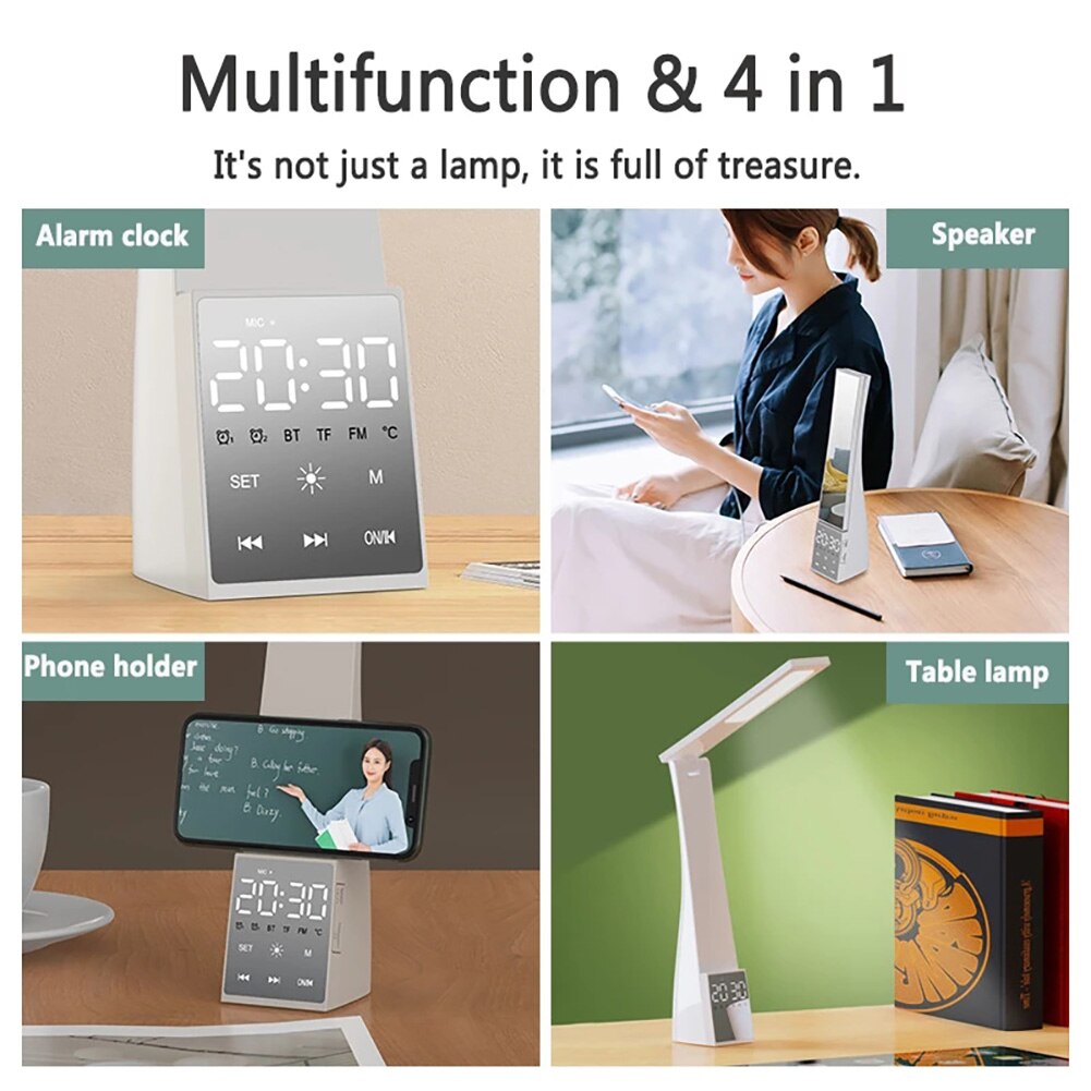 Led Desk Lamp Eye-Protection 3 Color Temperature Stepless Dimming USB Charging Night Light Bedroom Study Reading Table Lamps