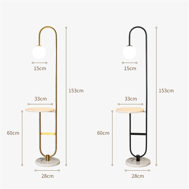 Nordic Led Floor Lamp Iron Marble Standing Lamp with Round Tea Table Art Deco Floor Lamps Living Room Corner Sofa Floor Lights