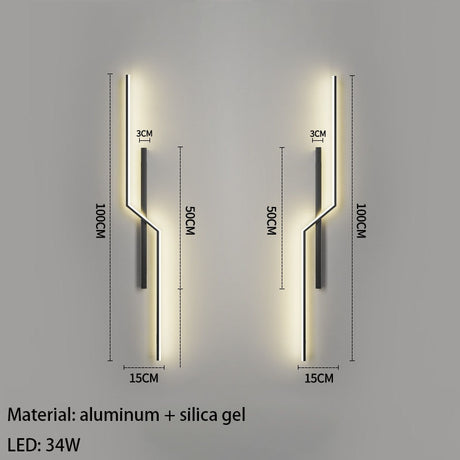 Minimalist LED Wall Lights Living Room Bedroom Lamp Art Decors Aluminum Line Novelty Sconce Drop Shipping