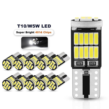 2/6/10pcs T10 W5W 194 501 Led Canbus No Error Car Interior Light T10 26 SMD 4014 Chip Pure White Instrument Lights Bulb Lamp