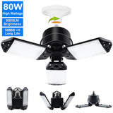 LED Garage Lights with 8 Adjustable Panels E26/E27 Ceiling Shop Work Lamp 150W 15000 Lumen Bulb for Workshop Industrial Lighting