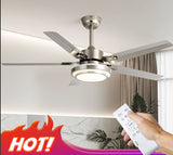 Stainless Steel Ceiling Fan Lightmodern Electric Fan Ceiling LightLED Remote Control Ceiling Fan Light 110v
