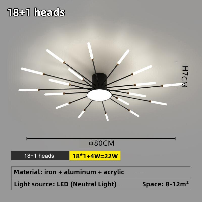 Led Firework Chandelier Dimmable For Living Room Bedroom Modern Ceiling Chandelier Dining Room Ceiling Lamp With Remote Control