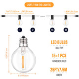 50FT LED G40 Ball String Lights Waterproof Outdoor Garden Garland String Lights Terrace Garden Pub Christmas Party Decoration