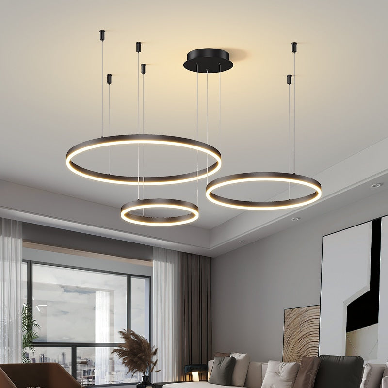 Modern Led Ceiling Chandelier Circular Ring Chandelier Living Bedroom Dining Room Lighting Home Indoor Lighting Decors Chandelier