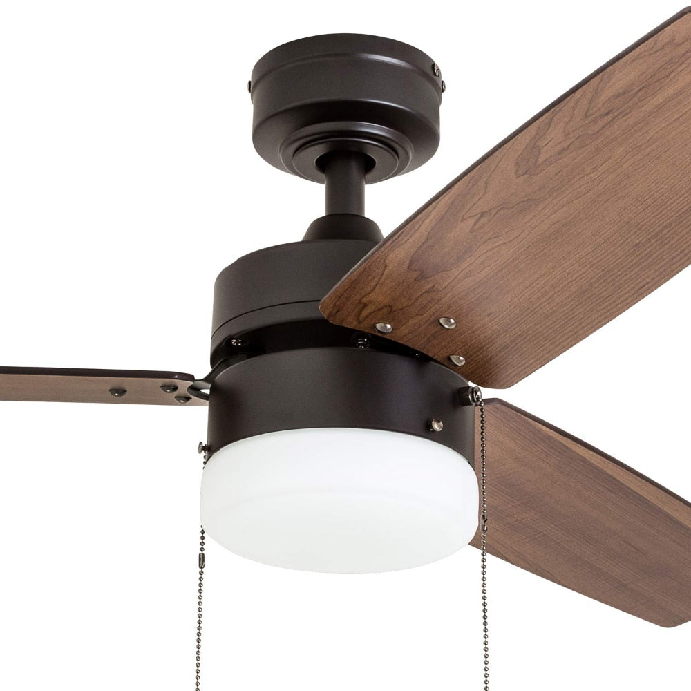 Reston 42-Inch Espresso Bronze Indoor LED Ceiling Fans with Led Light  Chandelier Fan  Home Appliance  Fans for Bedroom