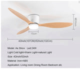 Low Floor Ceiling Fans Only 42 Inch 52 Remote Control Cooling Fans Lamp Design Ceiling Fan With Light White wood Black Color FAN