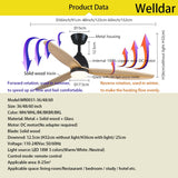 60 Inch Led Ceiling Fan Lamp Roof Home Fans Modern Indoor Decorate Wooden Blade Dc Ceiling Fan With Remote Control Ventilador