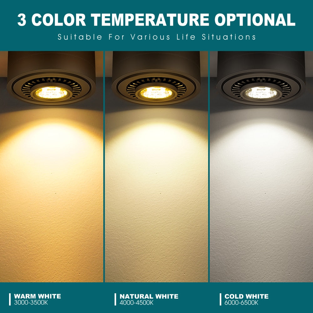 COB Spot led light Dimmable led downlight Surface Ceiling spots led for Living Room ceiling lights indoor led ceiling spotlights