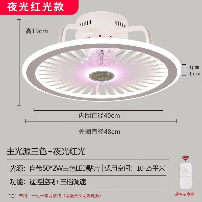 110V / 220V Nordic light with fan Ceiling Fan Lamp Invisible Restaurant Living Room Fan Home Decor chandelier fan ceiling