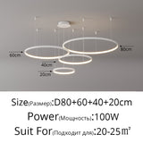 Living Room Ring Pendant Lights Acrylic Led Restaurant Chandelier Modern Minimalist Art Creative Personality Net Red Custom Lamp