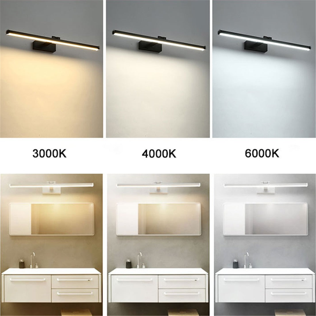 L40cm L60cm L70cm L90cm L110cm LED Wall Lamp Bathroom Mirror Light Waterproof Modern Acrylic Wall Lamp Bathroom Lights AC85-265V