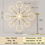 LED Ceiling Lights Modern Chandelier Indoor Hanging Lamps Fixture Remote Dimmable Home Decor Lustre For Dining Room Living Room