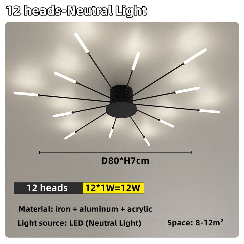 Led Firework Chandelier Dimmable For Living Room Bedroom Modern Ceiling Chandelier Dining Room Ceiling Lamp With Remote Control