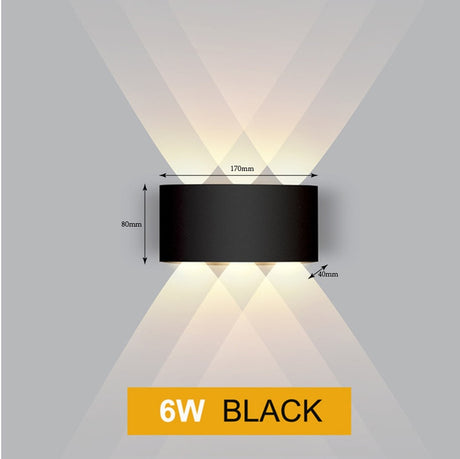 Indoor LED Wall Lamp Bedside Stair Night Light IP65 Waterproof Outdoor Sconce Balcony Wall Light Alluminium Body AC85-265V