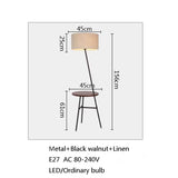 Nordic modern solid wood&cotton fabric lampshade floor lamp E27 220V coffee table floor lamp for living room bedroom hotel room