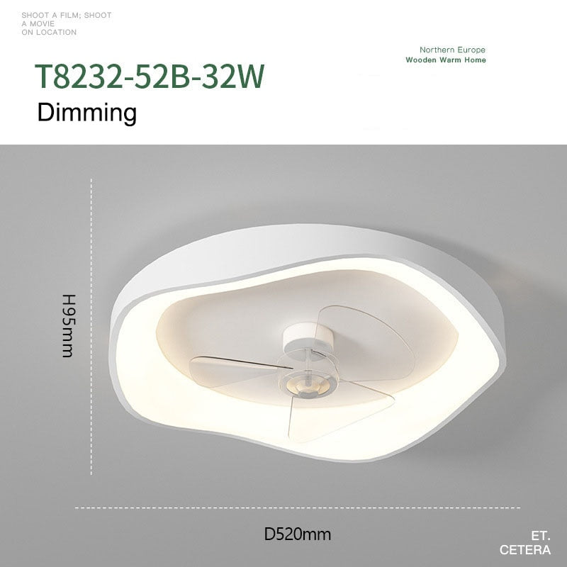 Invisible Bladeless Ceiling Fan Lamp With Light Remote Control Without Blades DC LED Circulator Decoration Bedroom Living Room