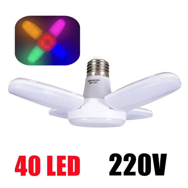 E27 LED AC85-265V Bulb Fan Blade Timing Lamp 28W Foldable Led Light Bu ...