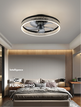 New acrylic ceiling fan lamp LED variable frequency ceiling fan lamp living room bedroom dining room light luxury fan Chandelier