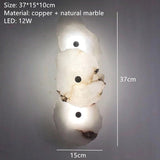 Natural Marble LED Wall Lamp Copper Luxury Novelty Lighting Sconce For Bedroom Living Dining Room Wall Decors Modern Art Design