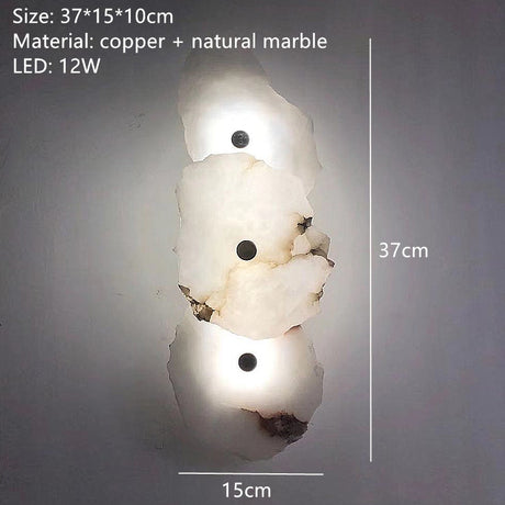 Natural Marble LED Wall Lamp Copper Luxury Novelty Lighting Sconce For Bedroom Living Dining Room Wall Decors Modern Art Design