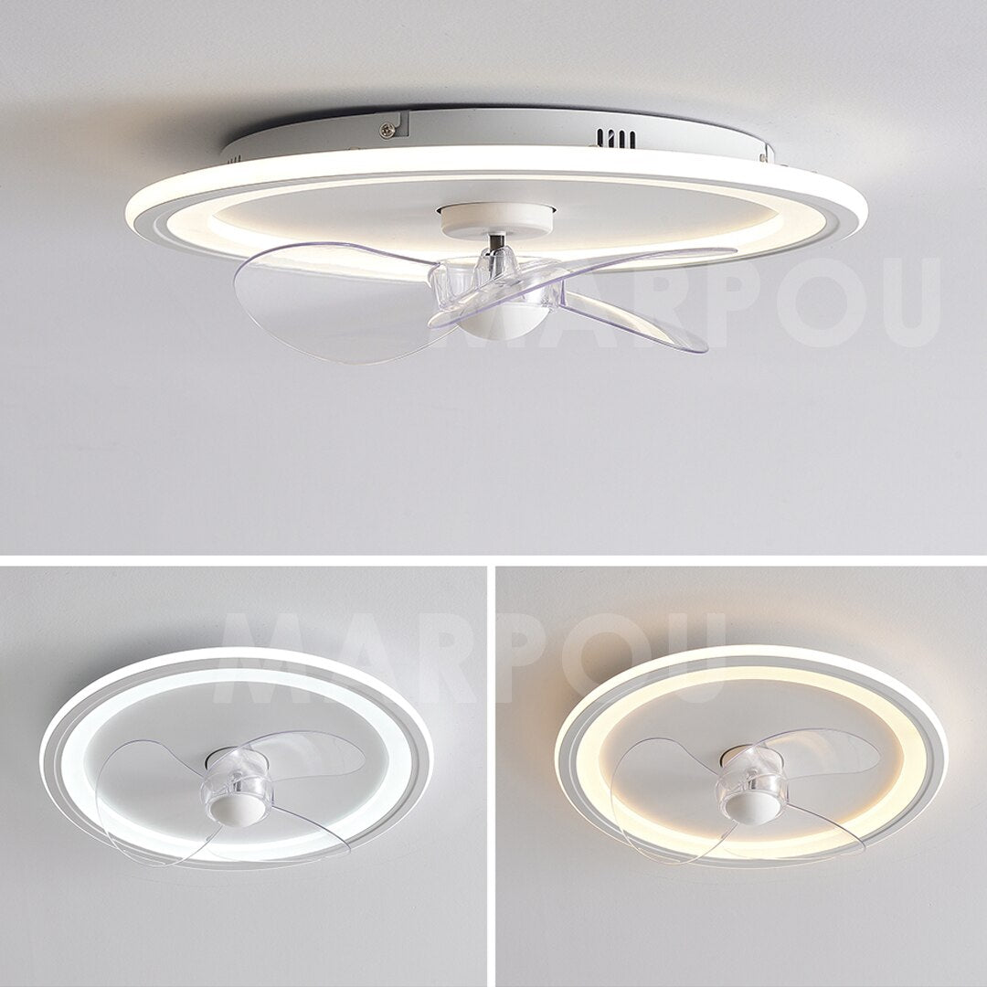 MARPOU ceiling fan with lighting remote control and APP control Lamp modern ceiling fans with led light For Bedroom Living room
