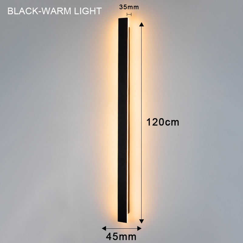 Modern Outdoor LED Wall Lamp 110V 220V Long Wall Light IP67 Waterproof Outdoor Lighting Garden Villa Porch Sconce Lamp Luminaire