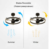 Low Floor Ceiling Fan Lights Remote Control Led 3 Color 3000K / 4500K / 6000K DC Motor Reversible Fan Lamp Fixtures 110V 220V