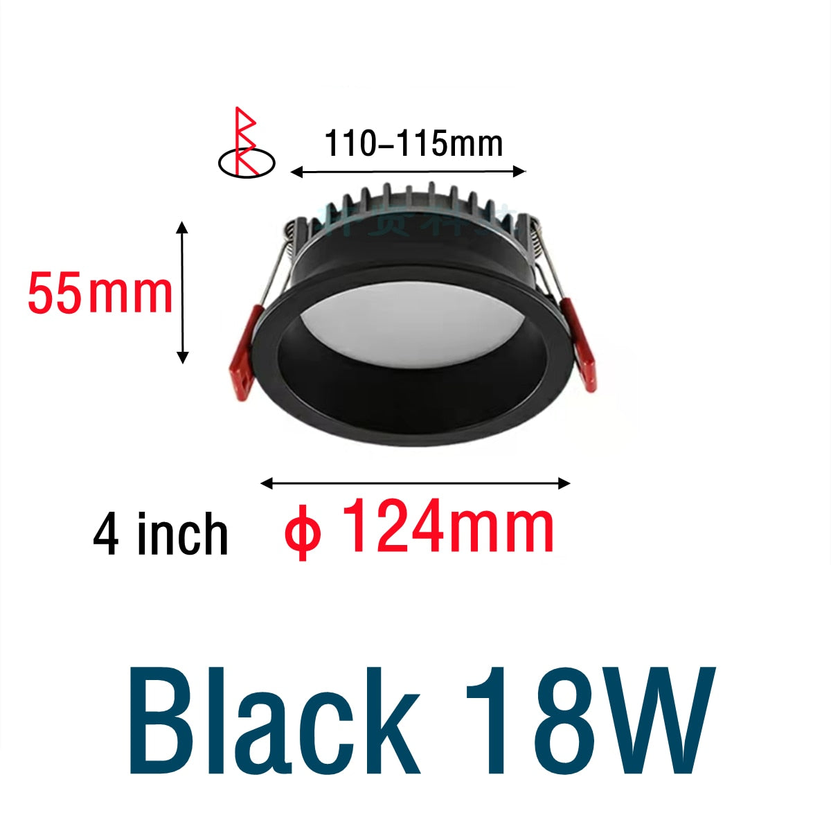 Recessed LED Downlight Anti-glare Black/White Dimmable LED Ceiling Light Bedroom Kitchen Tri-color Light LED Spotlight