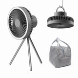 10000mAh USB Tripod Camping Fan With Power Bank Light Rechargeable Desktop Portable Circulator Wireless Ceiling Electric Fan