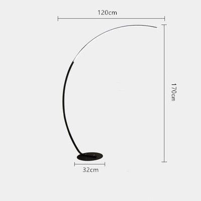 Nordic Arc Shape Floor Lamp Modern Led Dimmable Remote Control Standing Light For Living Room Bedroom Study Decor Lighting