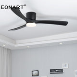48Inch Low Floor Wooden Led Dc Ceiling Fan With Lamp  Remote Control  Modern Indoor Solid Wood White Ceiling Fans Without lmap