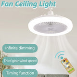 E27 Ceiling Fan with Lights LED Fan Light Ceiling Light with Fan Electric Aroma Fan with Remote Control Bedroom Living Room Deco