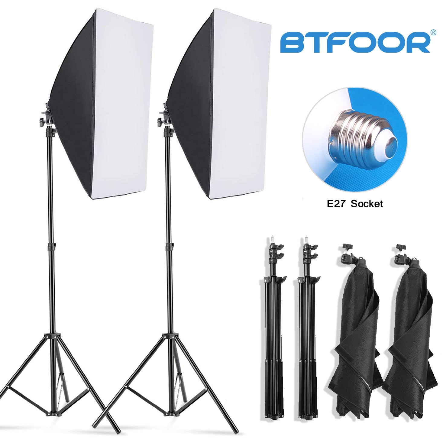 Professional Photography softbox Lighting soft box With Tripod E27 Photographic Bulb Continuous Light System for Photo studio