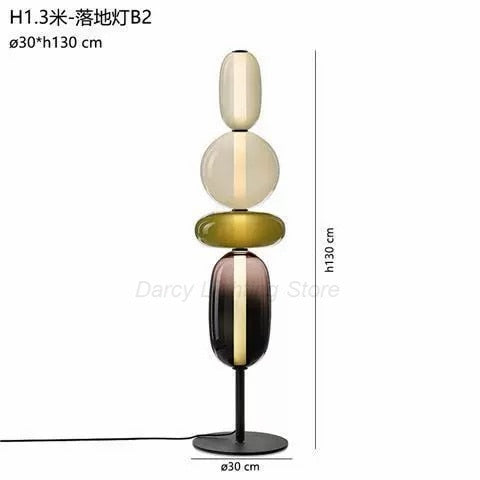 Nordic Standing Lamp Colorful Glass Floor Lamp Living Room Decoration Led Table Light Bedroom Study Room Decor