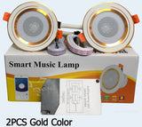 LED Smart Music Lamp Intelligent Background Music Light Ceiling Speakers With Adjusted Lights Smart Bluetooth Downlight Speaker