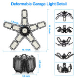 LED Garage Lights with 8 Adjustable Panels E26/E27 Ceiling Shop Work Lamp 150W 15000 Lumen Bulb for Workshop Industrial Lighting
