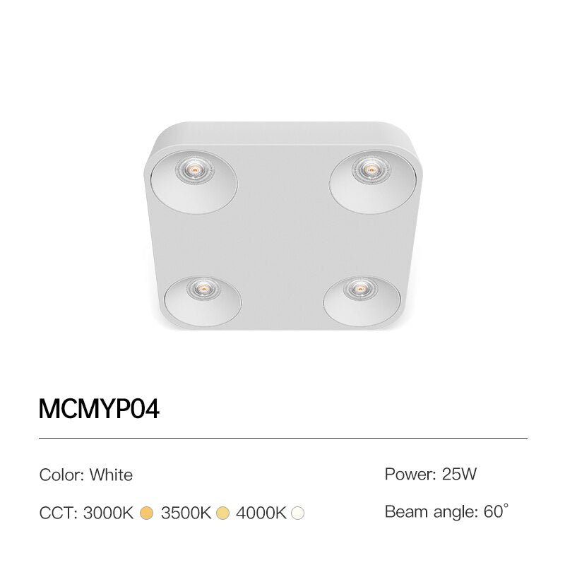 XRZLux Surface Mounted Square LED Downlight Ultra-thin LED Ceiling Lamp COB 12W 25W Ceiling Spotlight For Indoor Decor Lighting