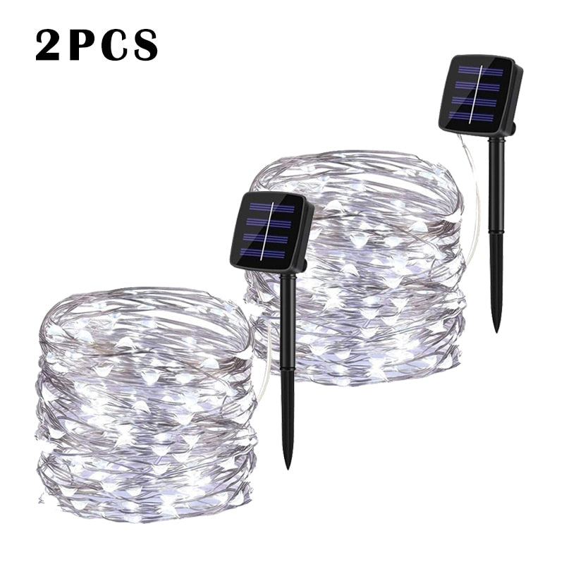 7m/12m/22m/32m LED Solar Light Outdoor Garden Fairy String Light Led Twinkle Waterproof Lamp for Christmas Patio Tree Party