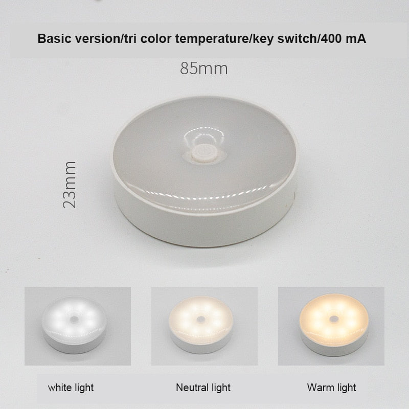 2PCS LED Motion Sensor Light Wireless Night Light Under Cabinet Closet Lamp Smart Wall-Mounted Body Induction Lamp Home Decor