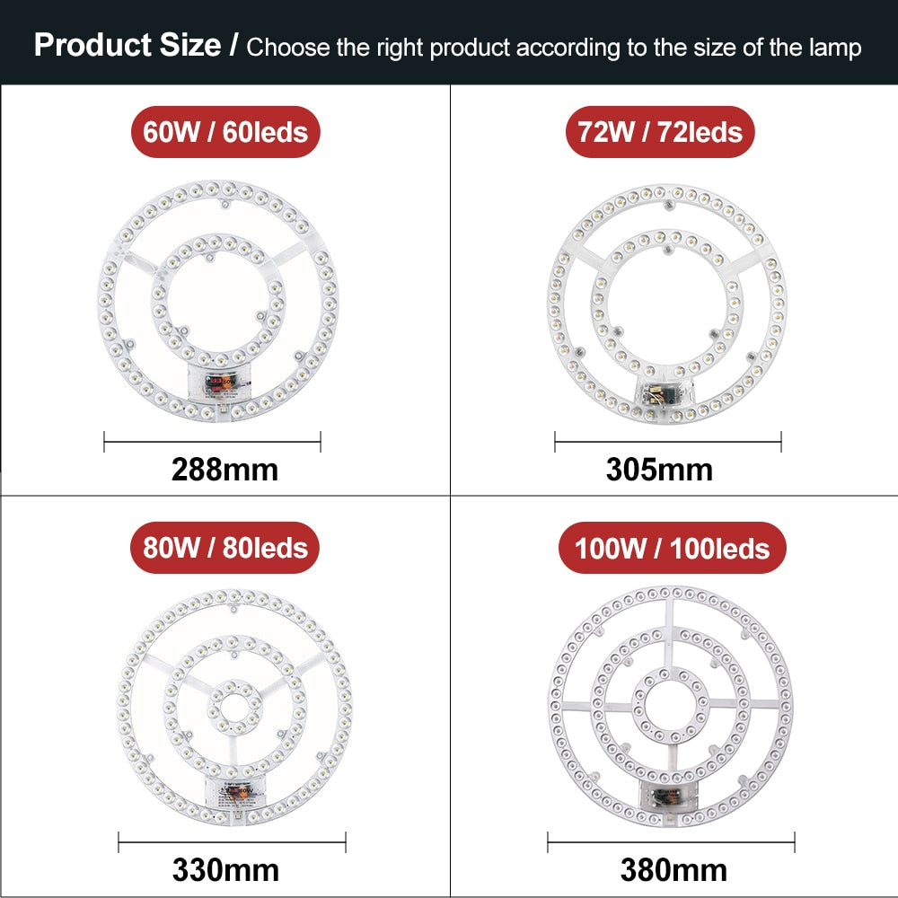 Led Ceiling Light Replacement Led Light Panel Dimmable Round Led Module Board 220V For Ceiling Lamp Fan Lights 60W 72W 80W 100W