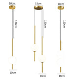 Simple glass ball pendant lights Nordic bedroom bedside long line hanging lamp modern restaurant decor lamp