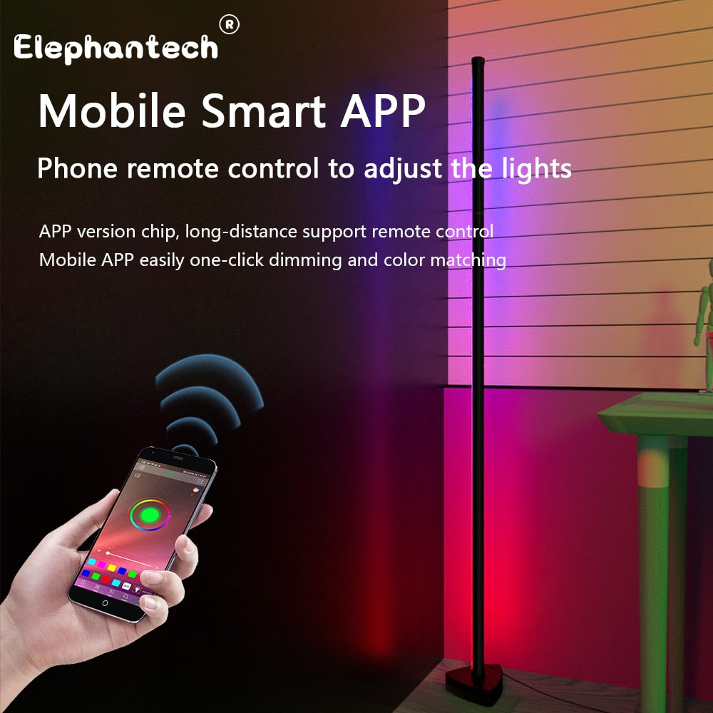 RGB LED Floor Lamp Living Room Dimmable 141cm Highly DIY Stand RGB LED Mood Light for Bedroom Home Decor Interior Lighting