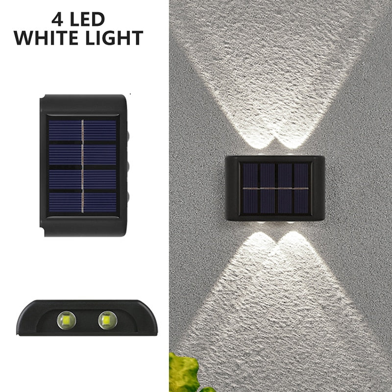LED Solar Wall Lamp Outdoor Wall Light Ip65 Waterproof Garden Decoration Balcony Yard Street Decors Lamps Outside Sunlights