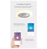 Intelligent Ceiling Fan with Light Remote Control Bedroom Decorative Ventilation Light 45cm Air Invisible Silent Ceiling Fan