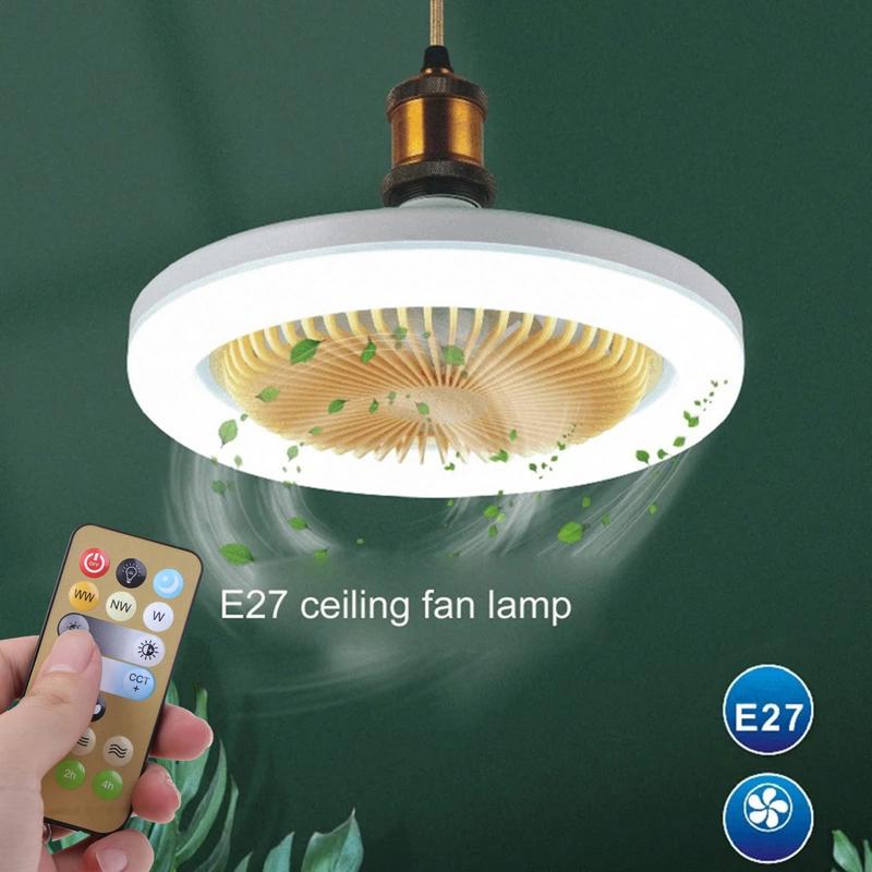 30W Ceiling Fan With Integrated Lights E27 Remote Ceiling Lighting Bedroom Living Room Switch Control Home Lamps AC85-265V