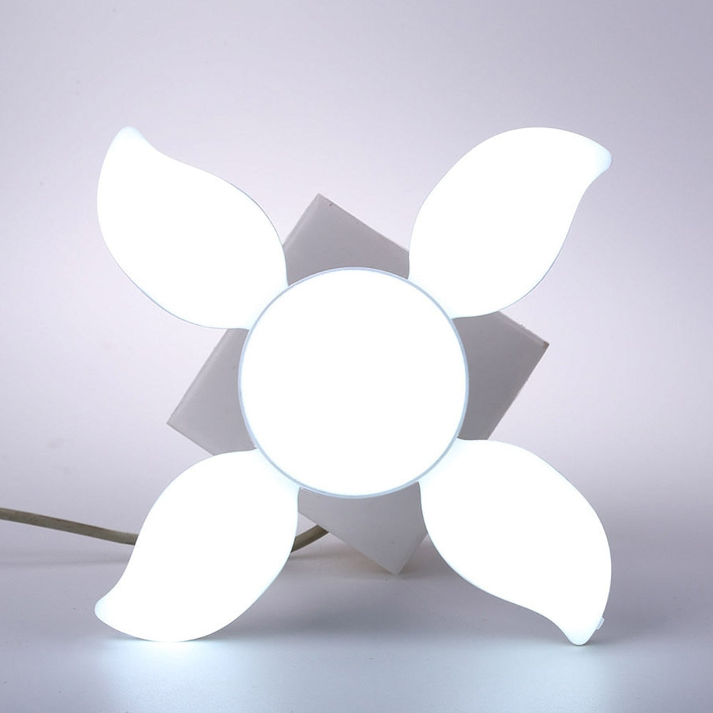 45W 50W 55W E27 LED Garage Light Foldable Fans Blade Workshop Ceiling Lights Fixture Deformable Lamp Industrial Lighting