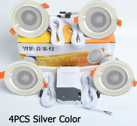 LED Smart Music Lamp Intelligent Background Music Light Ceiling Speakers With Adjusted Lights Smart Bluetooth Downlight Speaker
