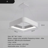 LED Ceiling Fans Lamp Nordic Invisible Bladeless Circulator Bedroom Living Room Dining Bedroom Fan Ventiladores De Techo